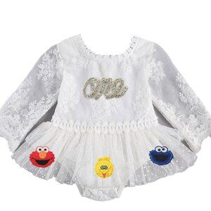 Elmo Dress Girl Sesame street Outfit Cookie Monster Clothes Dress First Birthday